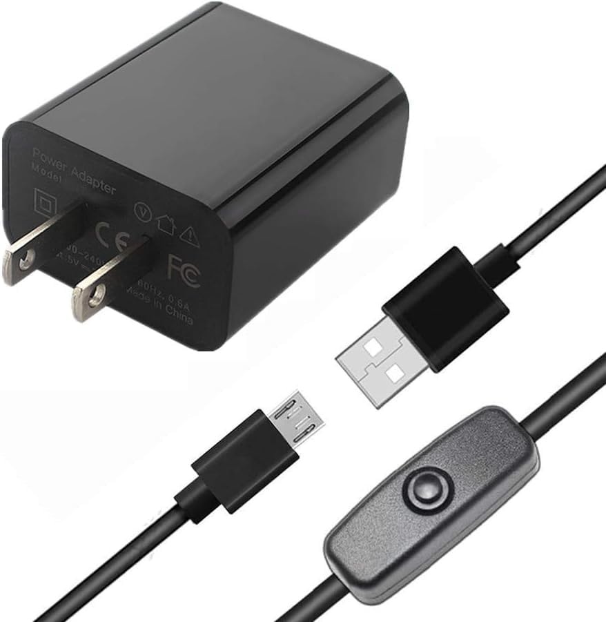 Vemico For Raspberry Pi 3b+電源 スイッチ付き ACアダプター 5V/3A