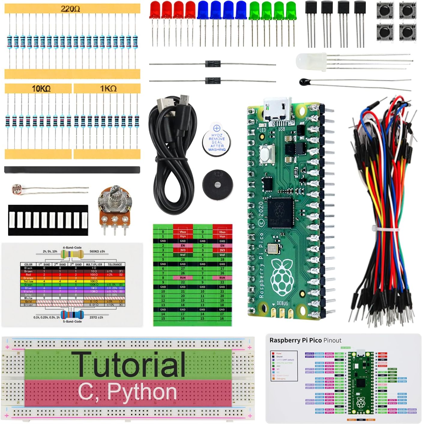Raspberry Pi Pico基本スターターキット(付属)