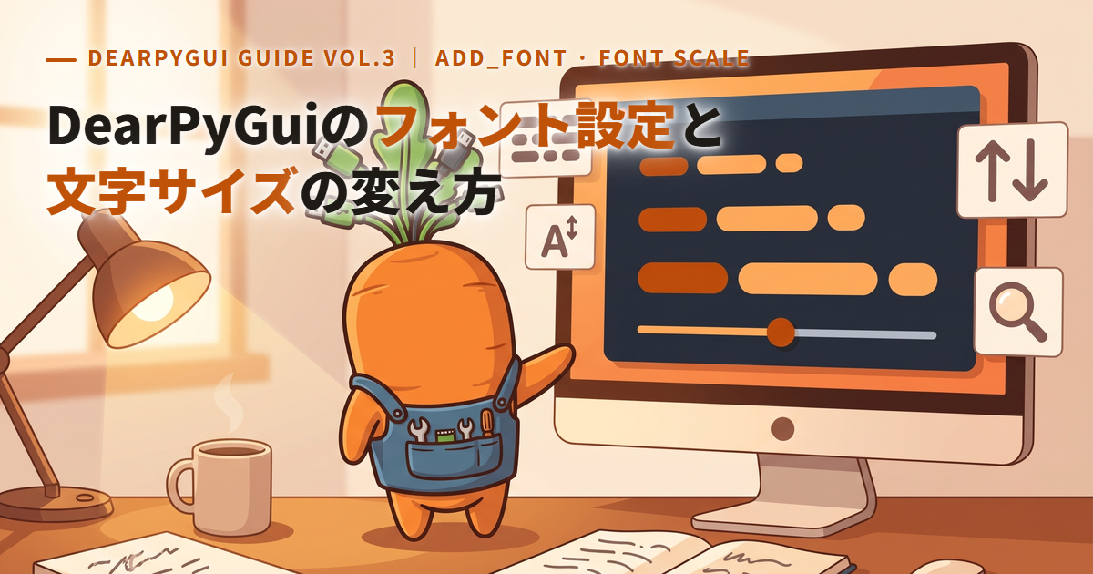 DearPyGuiのフォント設定と文字サイズの変え方|日本語が「?」になる原因と2.3の変更点